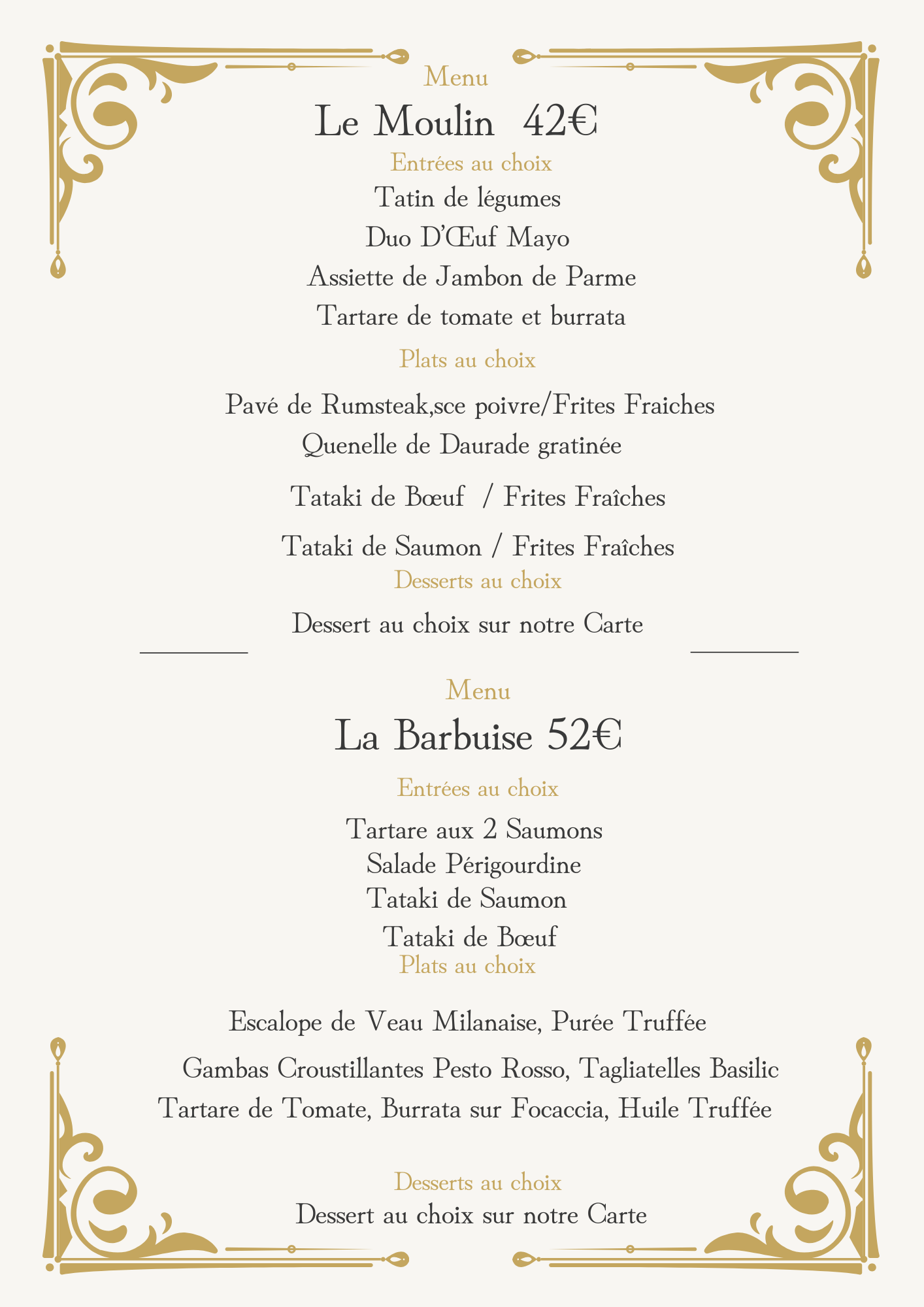 LES MENUS