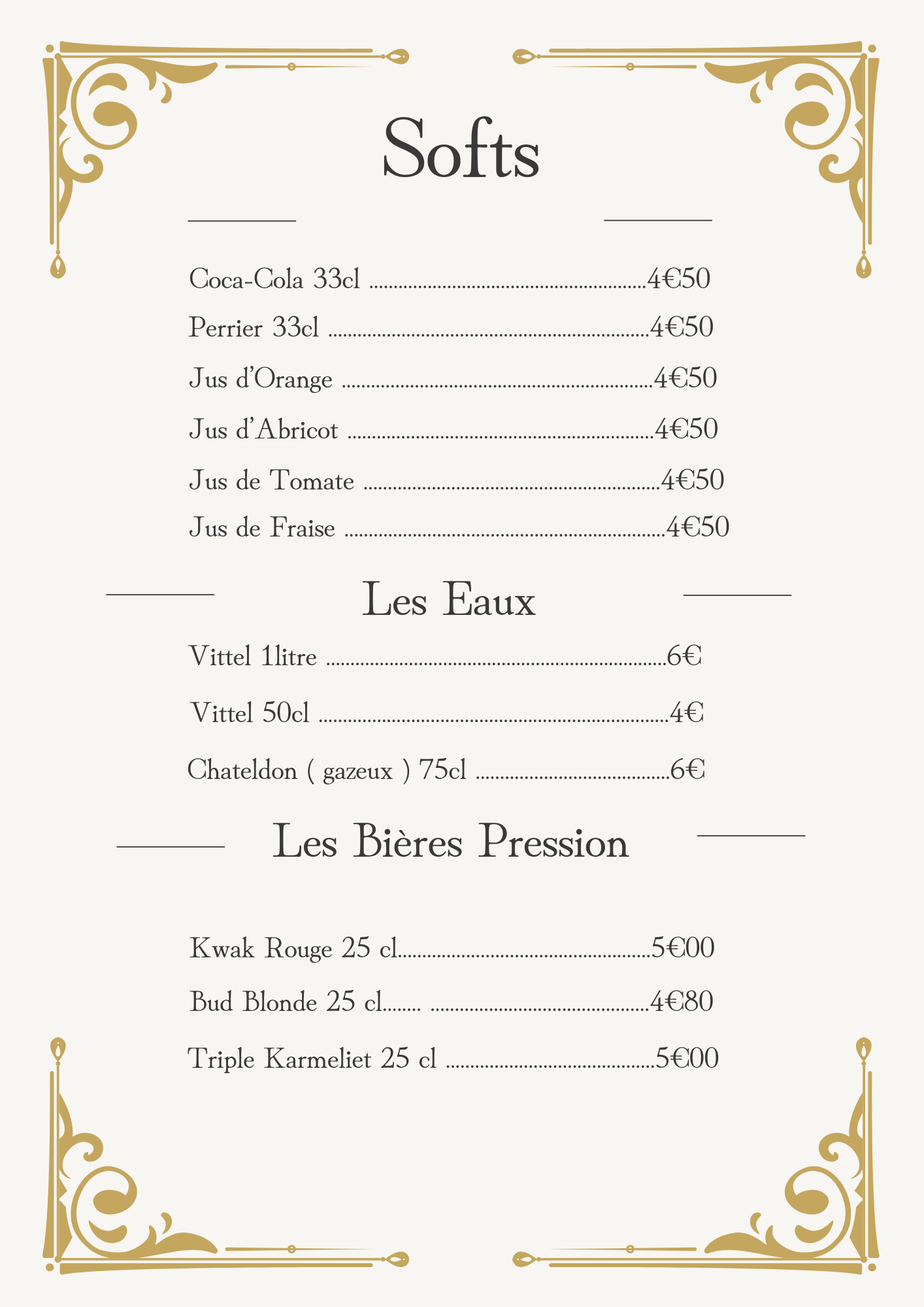 Softs et Bières